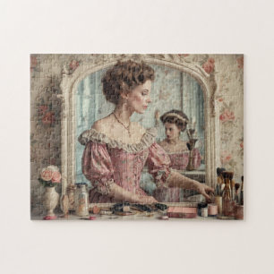 Shabby Chic Vintage Victorian Woman Jigsaw Puzzle
