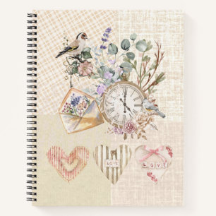 Shabby chic Vintage Watercolor Earthy texture Notebook