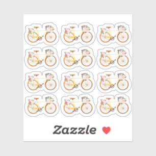 Shabby Chic Vintage Yellow Bicycle Planner Sheet
