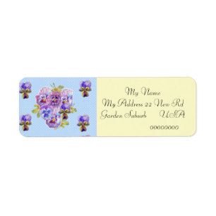 Shabby Chic Viola Flower Return Address Labels