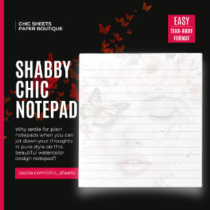 Shabby Chic Watercolor Artistry Design Notepad