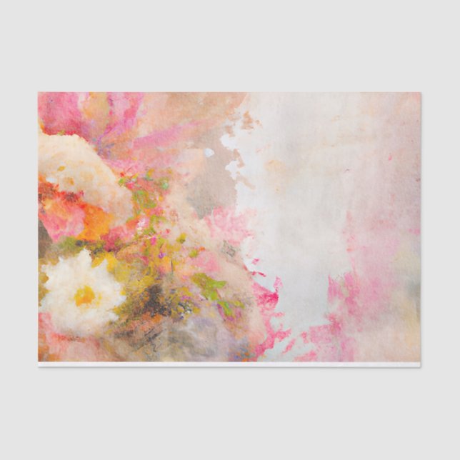 Shabby Chic Watercolor Floral Tissue Paper (Front)