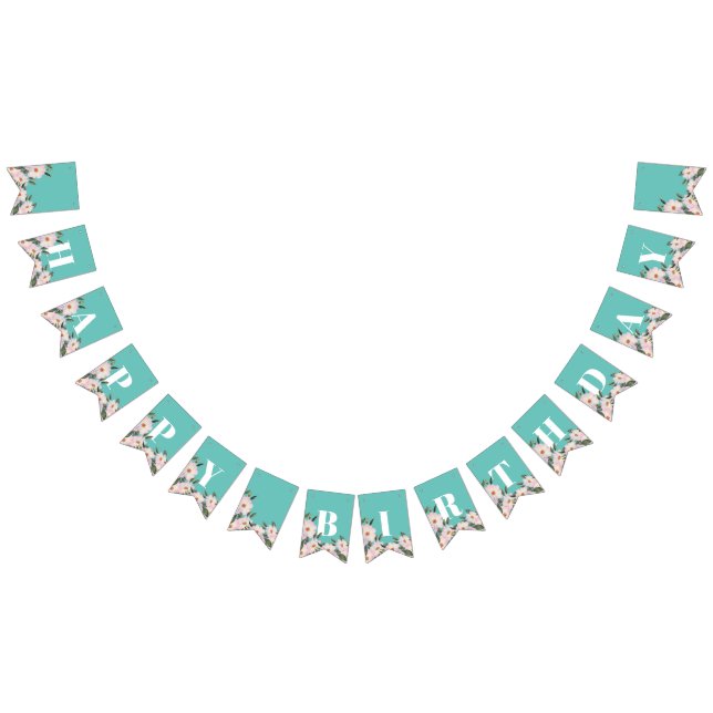 Shabby Chic Watercolor Pink Roses Ballerina Bunting (All)