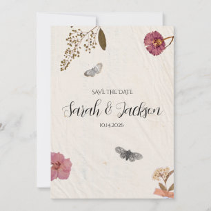 Shabby Chic Wedding Pressed Flowers  Invitation