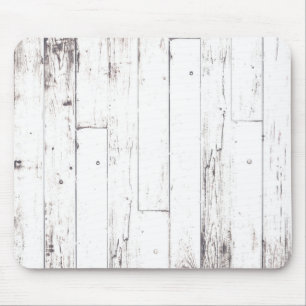 Shabby Chic White Wood Rustic Farmhouse Barn Mouse Mat