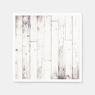 Shabby Chic White Wood Rustic Farmhouse Party Napkin