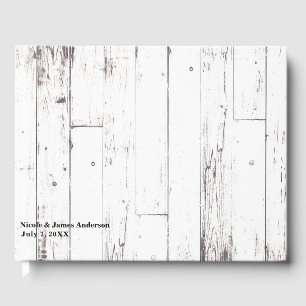 Shabby Chic White Wood Rustic Farmhouse Wedding Guest Book
