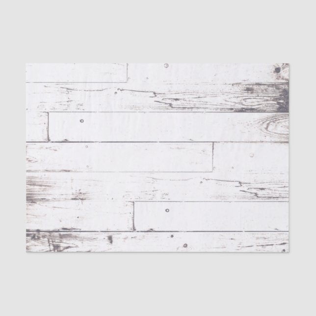 Shabby Chic White Wood Rustic Farmhouse Wedding Tissue Paper (Front)