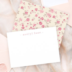 Shabby Chic Wildflower Personalised Stationery Card