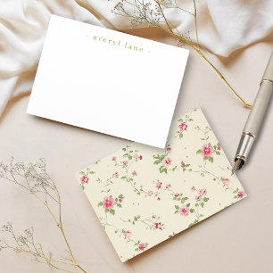 Shabby Chic Wildflower Personalised Stationery Card