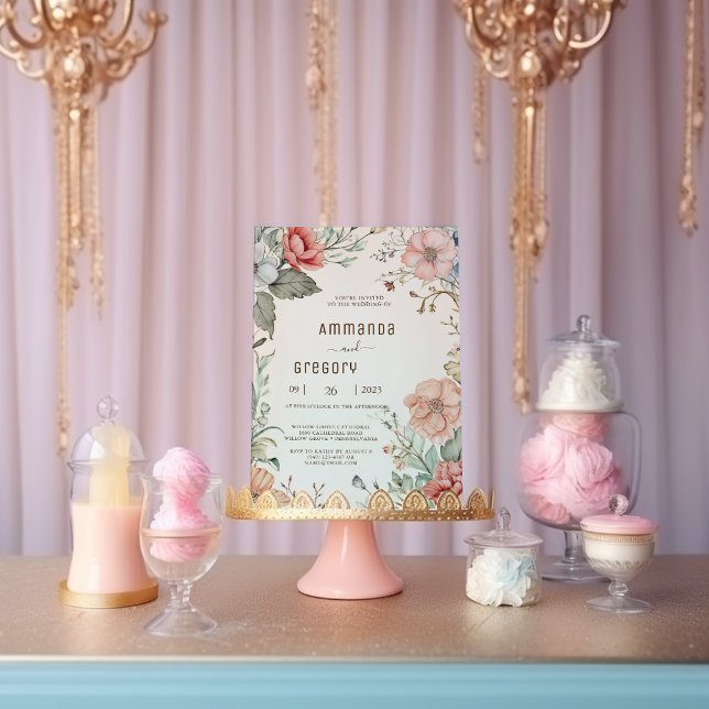 Shabby Chic Wildflower Wedding Invitation (Creator Uploaded)