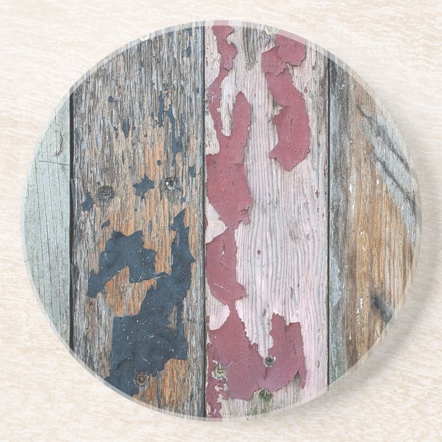 Shabby Chic Wood Abstract Coaster (Front)