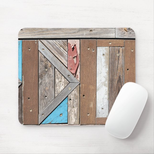 Shabby Chic Wood Abstract Mouse Mat (With Mouse)