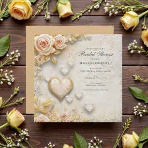 Shabby Chic Yellow Floral Bridal Shower Invitation