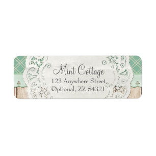 Shabby Cottage Chic Doily Country Return Address