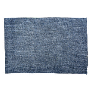 Shabby denim: blue jeans texture pillowcase