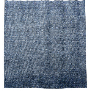 Shabby denim: blue jeans texture shower curtain