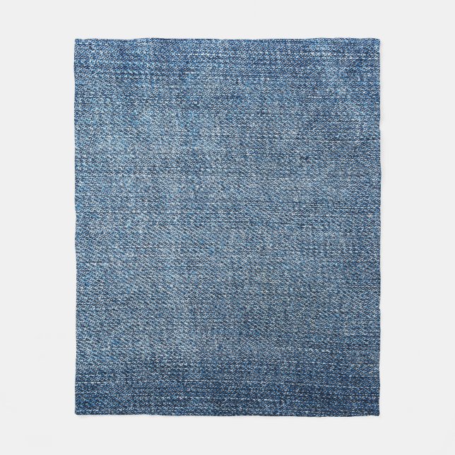 Shabby denim texture for background. Blue jeans Fleece Blanket (Front)