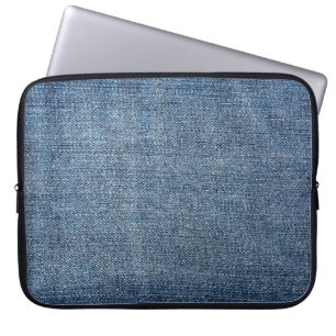 Shabby denim texture for background. Blue jeans Laptop Sleeve