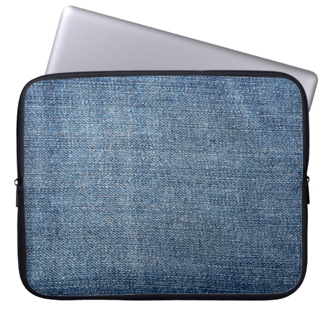 Shabby denim texture for background. Blue jeans Laptop Sleeve (Front)