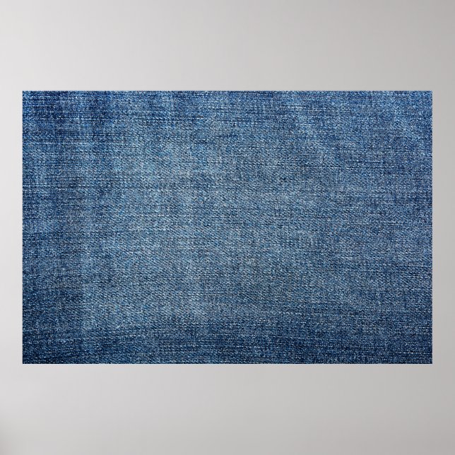 Shabby denim texture for background. Blue jeans Poster (Front)