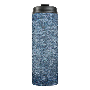 Shabby denim texture for background. Blue jeans Thermal Tumbler