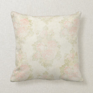 Shabby English Cottage Vintage Faded Roses Accent Cushion