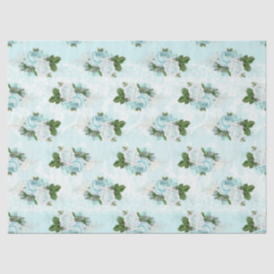 Shabby Floral Aqua Series Design 1 Tissue Paper