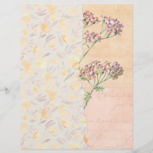 Shabby Floral Collage Scrapbook Paper