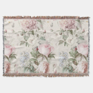 Shabby Floral Feminine Cottagecore Blanket