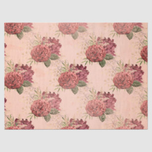 Shabby Floral Peach Series Design 11 Tissue Paper