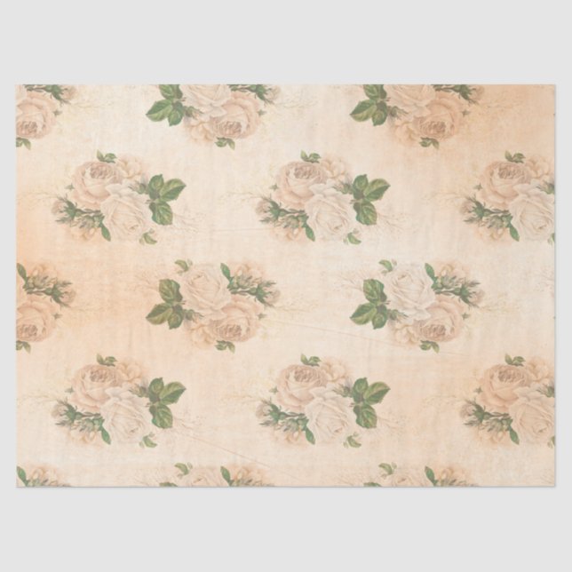 Shabby Floral Peach Series Design 2 Tissue Paper (Front)