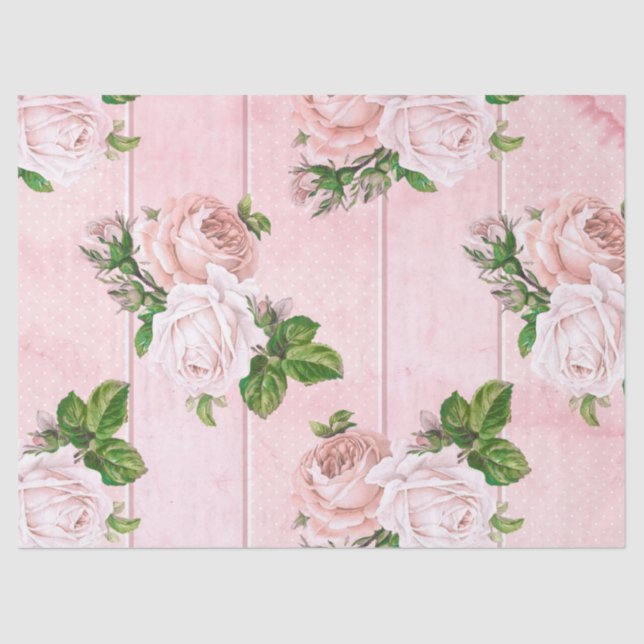 Shabby Floral Pink Series Design 4 Tissue Paper (Front)