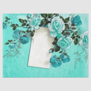 Shabby Floral Turquoise Series Design 3 Tissue Paper