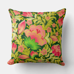Shabby Flowers green pink Cushion