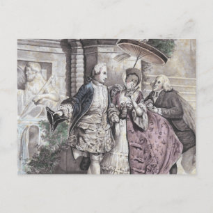Shabby French Romantic Scene Faded Vintage Colours Postcard