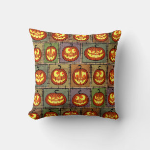 Shabby Halloween, vintage background. Cushion