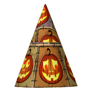 Shabby Halloween, vintage background. Party Hat
