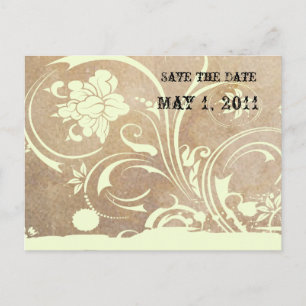 Shabby Lace Save the Date Announcement Postcard