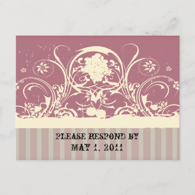 Shabby Lilac RSVP Invitation Postcard (Front)