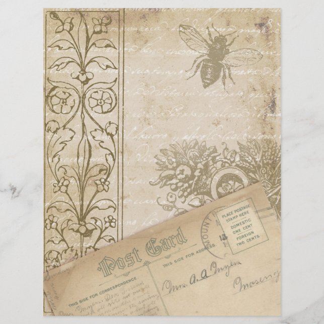 Shabby Old Paper Scrapbook Ephemera (Front)
