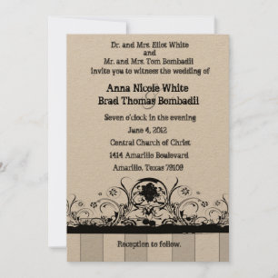 Shabby Old West Wedding Invitation