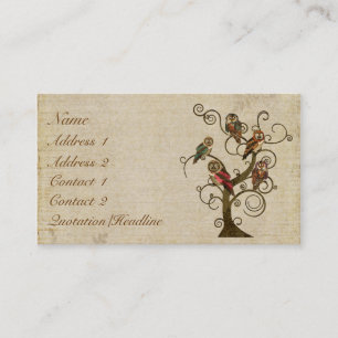 Shabby Owl Tree Business Card/Tags Business Card