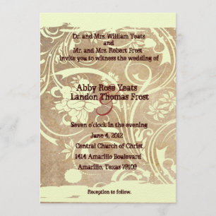 Shabby Parchment Wedding Invitation