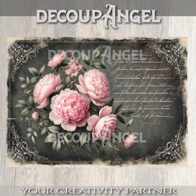 Shabby Peony Elegance Decoupage Tissue Paper (Creator Uploaded)