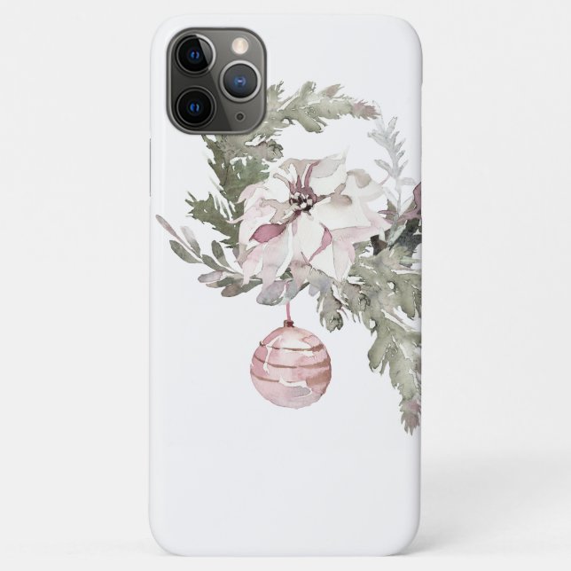 Shabby Pink Christmas Floral iPhone XS Max Case (Back)