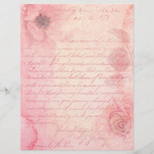 Shabby Pink Floral Scrapbook Ephemera