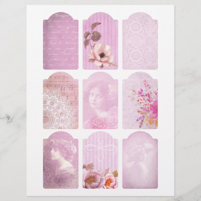 Shabby Pink Junk Journal Elements (Front)