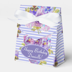 Shabby Pink Rose Floral Tea Party Cake Favor Box