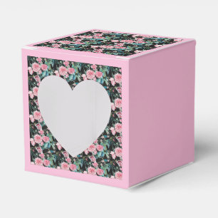 Shabby Pink Rose Floral Tea Party Cake Favour Box